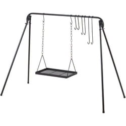 Bbq-toro - Barbecue balançoire, 10 pièces, support de barbecue avec 8 crochets, balançoire à feu, barbecue pivotant, support de cuisson