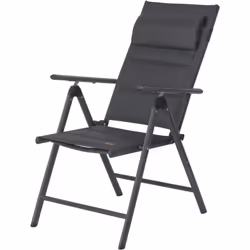 CampFeuer chaise de camping, anthracite, réglable en 7 positions, chaise de jardin Outdoor à haut dossier La chaise de balcon ...