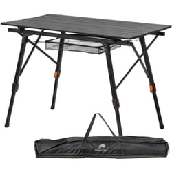 Table de camping Campfeuer pliable 90,5 x 51,5 cm, noire, table pliante avec sac de transport, réglable en hauteur
