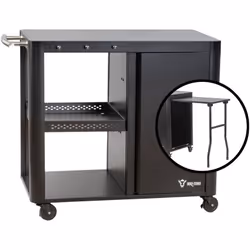 BBQ-Toro Chariot de barbecue 95 x 50 x 80 cm, noir Table de barbecue avec grande surface de travail, table de service pour ba ...