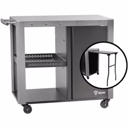 BBQ-Toro Chariot de barbecue 95 x 50 x 80 cm, table de barbecue argentée avec grande surface de travail, table de service pou ...