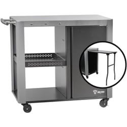 Bbq-toro - Chariot de barbecue 95 x 50 x 80 cm, table de barbecue argentée avec grande surface de travail, table de service pour barbecue
