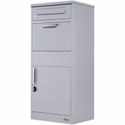 Zelsius Boîte aux lettres avec compartiment pour paquet RAL9007 Gris, Boîte à lettres en acier avec protection anti-vol et 2  ...