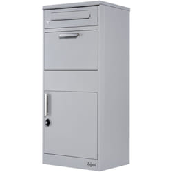 Zelsius - Boîte aux lettres avec compartiment pour paquet RAL9007 Gris, Boîte à lettres en acier avec protection anti-vol et 2 ouvertures d'insertion