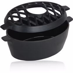 BBQ-Toro humidificateur d´air en fonte émaillée noir, 2,7 litres, humidificateur d´air en fonte, vaporisateur L´humidificateu ...