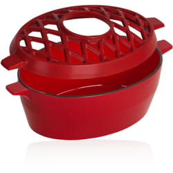 Humidificateur en fonte émaillée rouge, 2,7 litres, humidificateur en fonte, évaporateur - Bbq-toro