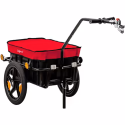 Zelsius remorque pour vélo avec couverture, rouge, chariot de transport, chariot à main, remorque pour vélo La remorque pour  ...