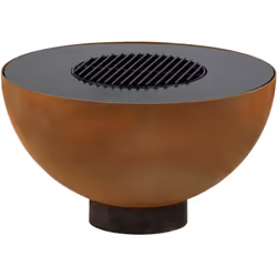 BBQ-Toro Brasero avec grille Ø 60 cm, aspect rouille, brasero plancha, foyer d’extérieur Le brasero BBQ-Toro avec fonction de ...