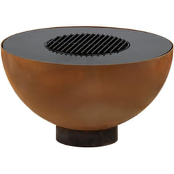 Bbq-toro - Brasero avec grille ø 60 cm Aspect rouille Brasero plancha, foyer d'extérieur barbecue