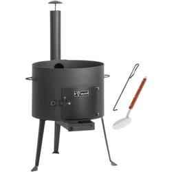 Four Kazan ø 44 cm Chaudron à goulasch avec écumoire et tisonnier Four d'extérieur - Bbq-toro