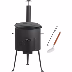 BBQ-Toro Kazan en fonte 6,9 L avec four Kazan Ø 34 cm, marmite en fonte avec couvercle, chaudron à feu Le Kazan BBQ-Toro s’in ...