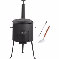 BBQ-Toro Kazan en fonte 12,1 L avec four Kazan Ø 34 cm, marmite en fonte avec couvercle, chaudron à feu Le Kazan BBQ-Toro s’i ...