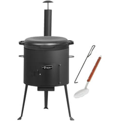 Bbq-toro - Kazan en fonte avec four Kazan ø 39,5 cm Marmite en fonte 19 L avec couvercle Chaudron