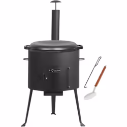 BBQ-Toro Kazan en fonte 19 L avec four Kazan Ø 44 cm, marmite en fonte avec couvercle, chaudron de feu Le Kazan BBQ-Toro s’in ...
