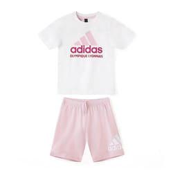 Ensemble Blanc/Rose Fille Adidas IQ4089