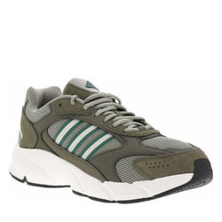Baskets running kaki à talon plat et à lacets ronds avec logo vert