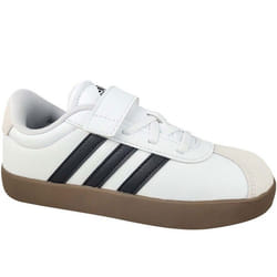 Baskets - Adidas - Sport Vl Court 3.0 El C - Blanc - Cuir - Scratch lacets