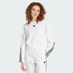 Sweat-shirt 3 bandes Future Icons en Blanc