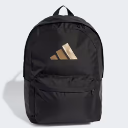 Adidas Classic 3 Bar Logo Backpack Black &amp  Gold Metallic