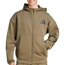 Nouvelle veste de survêtement à capuche entièrement zippée Z.N.E. en Vert - XS