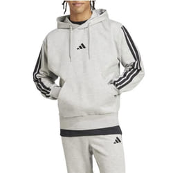 Adidas Sweat à Capuche pour Homme Essentials 3-Stripes Fleece Gris JE6302