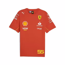 T-shirt Ferrari Scuderia Officiel Formule 1 Carlos Sainz Rouge