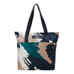 PUMA Sac shopper bleu foncé vert foncé pour femme Core Pop Shopper Club Navy-Sand Dune-AOP 271080