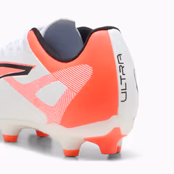 PUMA Ultra 5 Play FG/AG Football Unisexe Orange, Blanc
