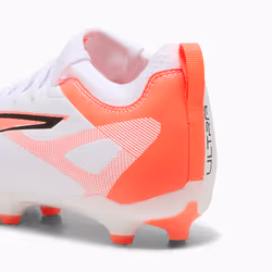 PUMA Ultra 5 Match FG/AG Jr Football Unisexe Orange, Blanc