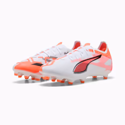 PUMA Ultra 5 Match FG/AG Football Unisexe Orange, Blanc