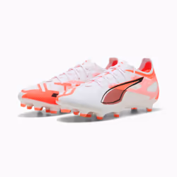 PUMA Ultra 5 Pro FG/AG Football Unisexe Orange, Blanc