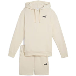 puma short à capuche relaxed sweat suit 7  tr op blanc