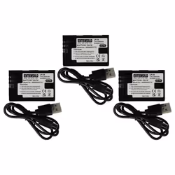 EXTENSILO 3x Batteries compatible avec Canon EOS 80D R5 R6 7D Mark II 70D 90D R 6D Mark II R5 C 7D appareil photo