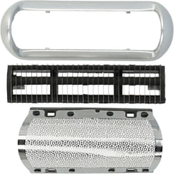 Set de têtes de rasoir électrique compatible avec Braun MobileShave M-40, M-60, M-60b, grille + couteaux, noir/argenté - Vhbw