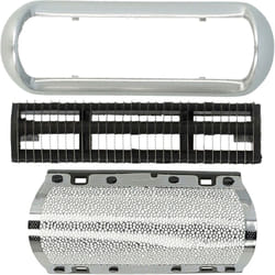 Set de têtes de rasoir électrique compatible avec Braun PocketGo 370, 550, 555, grille + couteaux, noir/argenté - Vhbw