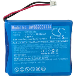 Vhbw - Batterie remplacement pour Stabo ICP083448, JHHY903448A pour radio talkie-walkie (2000mAh, 3,7V, Li-polymère)