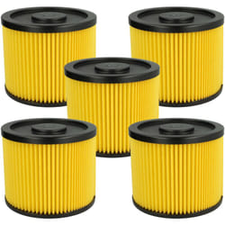 Vhbw - Lot de 5x filtres à cartouche compatible avec Einhell b-nt 1250, bt-vc 1250-2, as 1400 inox, bt-vc 1250, duo 1300 aspirateur - Filtre plissé