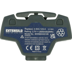Extensilo - Batterie compatible avec Kärcher WV5 Plus, WV7, WV6 Plus, WV6, WV5 Premium, WV60, WV70 robot électroménager gris (2500mAh, 3,7V, Li-ion)