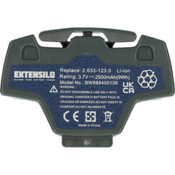 Extensilo - Batterie compatible avec Kärcher WV70 Plus, wvp 10 Adv, wv Classic, wvp 10 robot électroménager gris (2500mAh, 3,7V, Li-ion)
