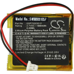 Vhbw - Batterie remplacement pour jbl GSP753030 01 pour casque audio, écouteurs sans fil (600mAh, 3,7V, Li-polymère)