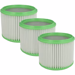 vhbw - the clever way Set de 3x filtre plissé pour votre aspirateur industriel, pour aspiration à sec ou humide - Finition su ...