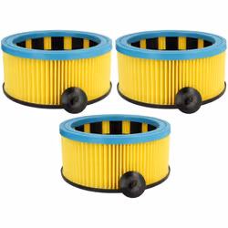 vhbw - the clever way Set de 3x filtre plissé pour votre aspirateur industriel, pour aspiration à sec ou humide - Finition su ...