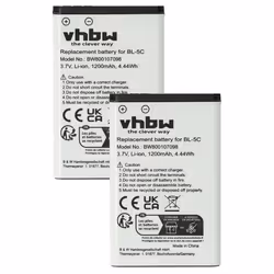 vhbw 2x Batterie compatible avec Doro PhoneEasy 332 GSM 6520 6031 6521 6030 332 téléphone portable (1200mAh 37V Li-ion)