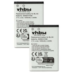 vhbw 2x Batterie compatible avec Doro PhoneEasy 332 GSM 6520 6031 6521 6030 332 téléphone portable (1200mAh 37V Li-ion)