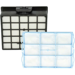 Vhbw - Lot de 2 filtres compatible avec Bosch/Siemens VS63A2310, VSZ3, VSZ4, VZ01 aspirateur - filtre hepa d'évacuation, filtre protection moteur
