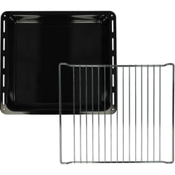 vhbw 2x 1x plaque de four, 1x grille (kit de 2 pièces) compatible avec Juno JOB66611X, JOC69611X, JH061B5, JOC69612X four - 42,2 x 37 x 5 cm