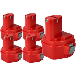 vhbw 5x Batterie compatible avec Makita 6327DWE, 6319DWFE, 6835DA, 6835D, 6835DWAE, 6835DWA, 6835DWB outil électrique (3000 mAh, NiMH, 12 V)