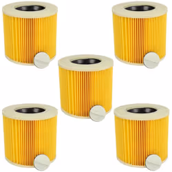 vhbw - the clever way Set de Cartouche Filtre pour votre aspirateur industriel, pour aspiration à sec ou humide - Finition su ...