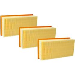 3x filtre plissé plat compatible avec Kärcher nt 14/1 Ap Te Advanced, nt 14/1 Ap Advanced aspirateur - Élément filtrant - Vhbw