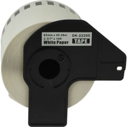 1x Rouleau d'étiquettes + support 62mm x 30,48m (1 étiquette) compatible avec Brother pt QL-650, QL650TD, QL-700 étiqueteuse - premium - Vhbw